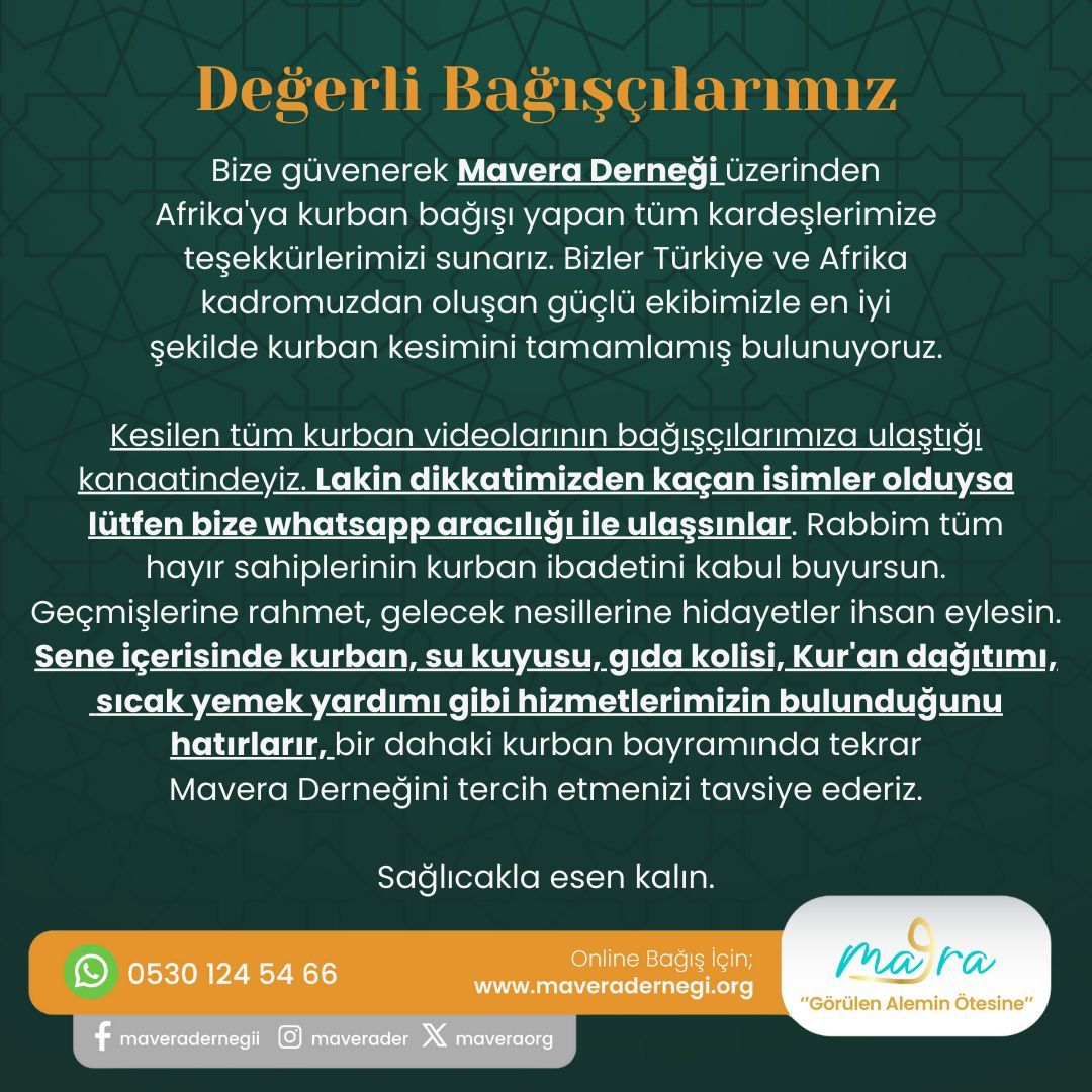 2024 Kurban Organizasyonu