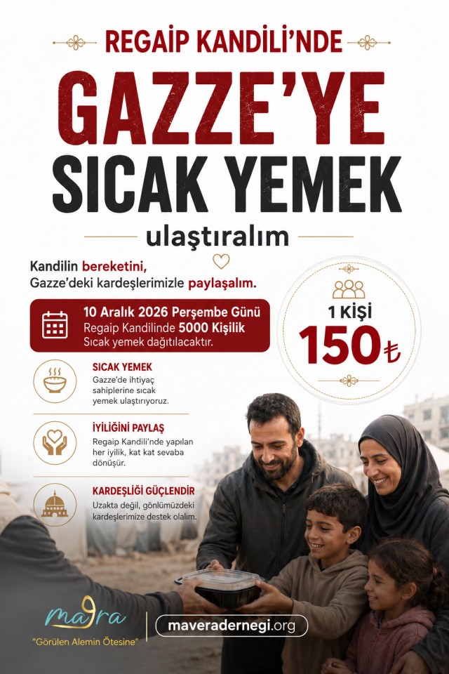 Gazze - Filistin Regaip Kandili Sıcak Yemek Dağıtımı
